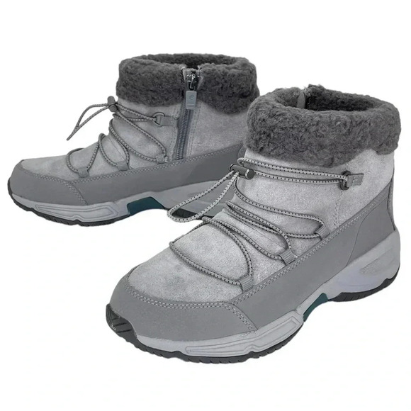Easy Spirit Voyage Grey Leather Insulated Womens Ankle Boots Size 6M - Picture 8 of 11